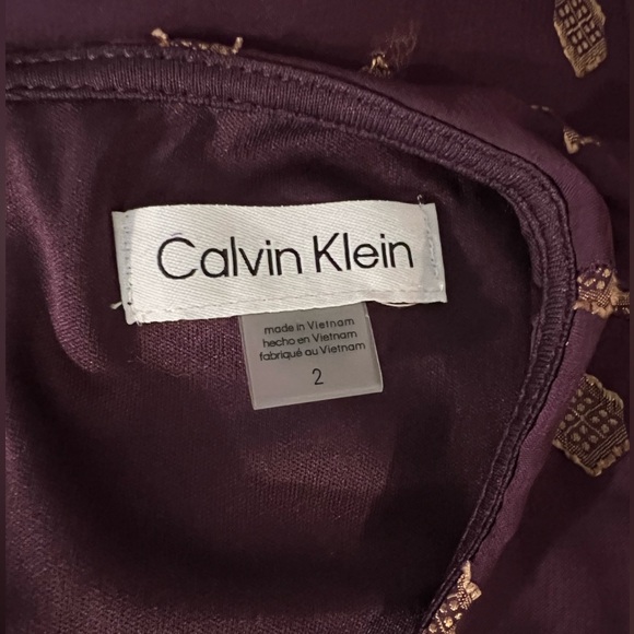 NEW Calvin Klein Womens Metallic Mini Dress with Tie Sleeves S… - Picture 7 of 11